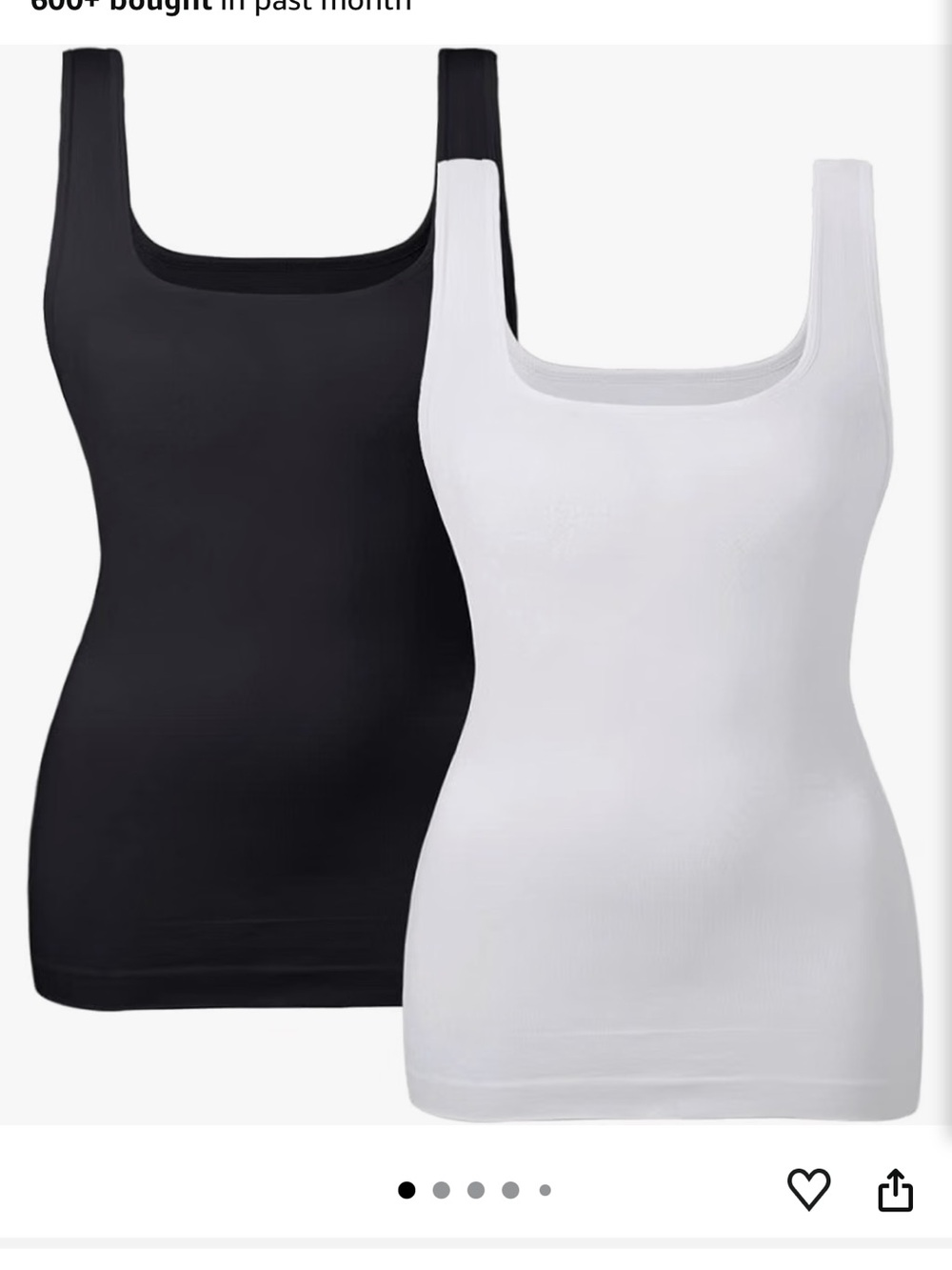 Seamless Scoop Neck Camisole - Black & White